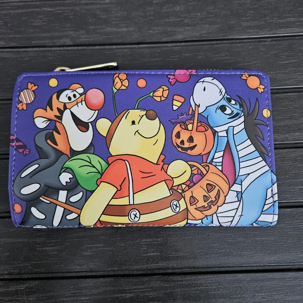 Loungefly Disney Winnie the Pooh Trick-or-Treat Wallet Halloween Purple NEW